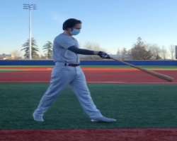 Rath loves to play baseball and also does some tricks with the bat.